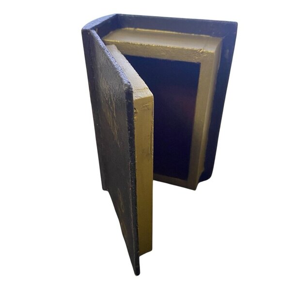 Faux Book Decorative Storage Box Holy Bible King James Velvet Lined  6"x4"x2" - Picture 13 of 14